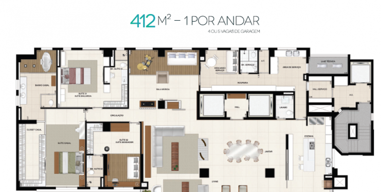 412m² Planta do decorado