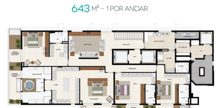 643m² Cobertura Inferior