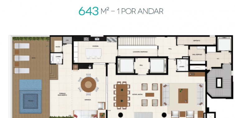 643m² Cobertura Superior